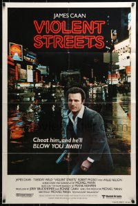 9y866 THIEF int'l 1sh 1981 Michael Mann, cool image of James Caan, Violent Streets!