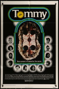 9y889 TOMMY 1sh 1975 The Who, Roger Daltrey, rock & roll, cool mirror image!