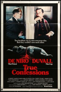 9y907 TRUE CONFESSIONS int'l 1sh 1981 priest Robert De Niro, detective Robert Duvall!