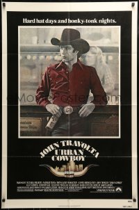 9y920 URBAN COWBOY 1sh 1980 great image of John Travolta in cowboy hat with Lone Star beer!