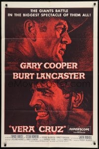 9y926 VERA CRUZ style A 1sh 1955 best close up artwork of cowboys Gary Cooper & Burt Lancaster!