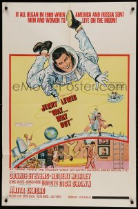 9y947 WAY WAY OUT 1sh 1966 art of astronaut Jerry Lewis sent to live on the moon in 1989!