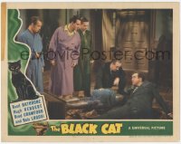 9z076 BLACK CAT LC 1941 Basil Rathbone, Hugh Herbert, Alan Ladd & Crawford by fallen armor, rare!