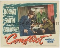 9z170 CONFLICT LC 1945 Humphrey Bogart, & Sydney Greenstreet watch man sitting at desk!