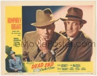 9z204 DEAD END LC #3 R1954 super close up of top-billed Humphrey Bogart & Allen Jenkins!