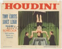 9z369 HOUDINI LC #2 1953 magician Tony Curtis on stage performing the famous water escape!