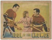 9z401 IDOL OF THE CROWDS LC 1937 Sheila Bromley gets between John Wayne & hockey teammate, rare!