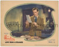 9z506 LOVE FROM A STRANGER LC 1937 Basil Rathbone finds a letter in his suitcase, Agatha Christie