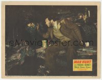 9z529 MAN HUNT LC 1941 close up of bearded Walter Pidgeon hiding in cave, directed by Fritz Lang!