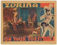 9z617 ON YOUR TOES LC 1939 lots of men reach for sexy dancer Zorina in skimpy outfit on stage!