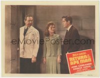 9z701 RETURN OF THE APE MAN LC 1944 creepy Bela Lugosi glares at Tod Andrews & Teala Loring!