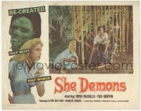 9z752 SHE DEMONS LC 1958 beautiful Irish McCalla & others escape half-beast half-woman monsters!