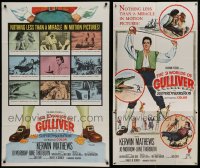 1a135 LOT OF 1 THREE-SHEET & 1 ONE-SHEET FROM 3 WORLDS OF GULLIVER 1960 Ray Harryhausen!