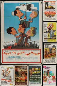 1a265 LOT OF 12 FOLDED 1950s & 1960s ONE-SHEETS 1950s-1960s great images from a variety of movies!