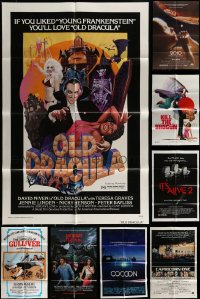 1a264 LOT OF 12 FOLDED HORROR SCI-FI AND MARTIAL ARTS ONE-SHEETS 1970s-1980s cool images!