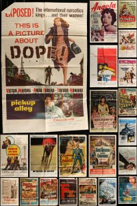 1a192 LOT OF 113 FOLDED ONE-SHEETS 1950s-1980s great images from a variety of different movies!