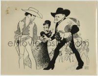 1b196 LAST TRAIN FROM GUN HILL signed 11x14.25 still 1959 by Kirk Douglas, cool Al Hirschfeld art!
