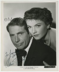 1b329 ANNE BAXTER signed 8.25x10 still 1950 great portrait with Gary Merrill in All About Eve!