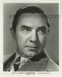 1b341 BELA LUGOSI signed 8x10 still 1939 by Lugosi's wife, portrait from Son of Frankenstein!