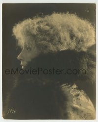 1b343 BESSIE BARRISCALE signed deluxe 7.5x9.5 still 1920s cool profile portrait with fur by Witzel!