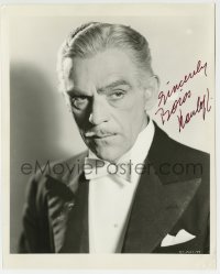 1b360 BORIS KARLOFF signed 8.25x10 still 1940 head & shoulders portrait in tux from You'll Find Out!