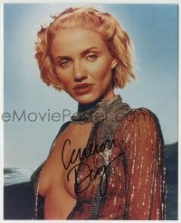 1b794 CAMERON DIAZ signed color 8x10 REPRO still 1990s sexy portrait in the most revealing outfit!