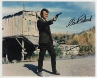 1b812 CLINT EASTWOOD signed color 8x10 REPRO still 1980s classic image as Dirty Harry with gun!