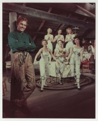 1b867 HOWARD KEEL signed color 8x10 REPRO still 1980s scene from Seven Brides for Seven Brothers!