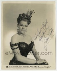 1b469 JANIS PAIGE signed 8x10 still 1949 sexy portrait in low-cut dress from One Sunday Afternoon!