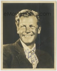 1b480 JOEL McCREA signed 8x10 still 1933 wonderful young smiling portrait of the leading man!