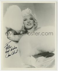 1b910 MAE WEST signed 8x10 REPRO still 1970s sexy close portrait smiling & wearing fur!