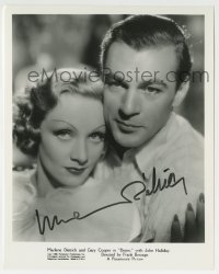 1b916 MARLENE DIETRICH signed 8x10 REPRO still 1980s great c/u with Gary Cooper from Desire!