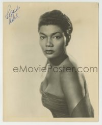 1b546 PEARL BAILEY signed deluxe 8x10 still 1950s sexy young portrait in low-cut dress!