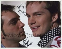 1b948 QUEER AS FOLK signed color 8x10 REPRO still 2000 by BOTH Scott Lowell AND Peter Paige!