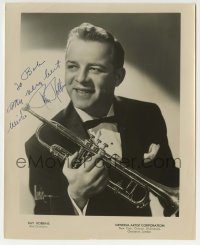 1b764 RAY ROBBINS signed 8x10 music publicity still 1940s great portrait with trumpet by Maurice!
