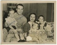 1b558 RICARDO MONTALBAN signed 8x10 still 1950s wonderful portrait with his wife & three daughters!
