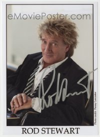 1b765 ROD STEWART signed color 5x7 publicity still 1990s head and shoulders portrait of the star!