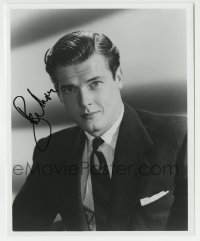 1b959 ROGER MOORE signed 8x10 REPRO still 1980s great youthful portrait before he was James Bond!