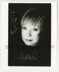 1b970 SHIRLEY MACLAINE signed 8x10 REPRO still 1980s cool close portrait over black background!