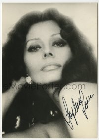 1b974 SOPHIA LOREN signed 4x6 REPRO still 1980s sexy head & shoulders portrait with hand in hair!
