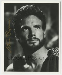 1b975 STEVE REEVES signed 8x10 REPRO still 1980s best head & shoulders portrait as Hercules!