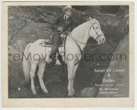 1b586 SUNSET CARSON signed 8x10 TV still 1950s the cowboy star with his horse Cactus on ABC & CBS!