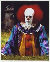 1b984 TIM CURRY signed color 8x10 REPRO still 2000s as creepy clown Pennywise in Stephen King's It!