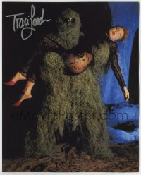 1b988 TRACI LORDS signed color 8x10 REPRO still 1990s in skimpy skin-tight outfit held by monster!