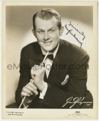 1b769 VAUGHN MONROE signed 8x10 music publicity still 1940s portrait of the Big Band leader in tux!