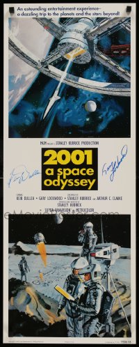 1b046 2001: A SPACE ODYSSEY signed 14x36 commercial poster 1995 by Gary Lockwood AND Keir Dullea!
