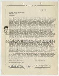 1b222 AL CAPP signed contract 1950 hiring William Morris Agency to be his sole exclusive agent!