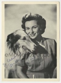 1b462 JAN CLAYTON signed deluxe 5x7 still 1980s the mother in TV's Lassie with the famous dog star!