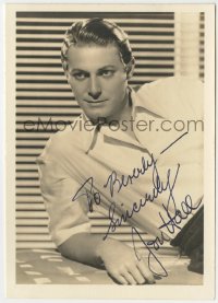 1b486 JON HALL signed deluxe 5x7 still 1940s great close portrait of the handsome leading man!