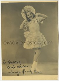 1b581 SONJA HENIE signed 5x7 deluxe still 1940s by Sonja Henie, it can be framed & displayed with a still!